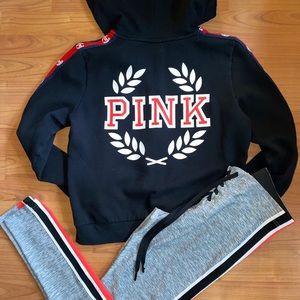 VS PINK red crest outfit